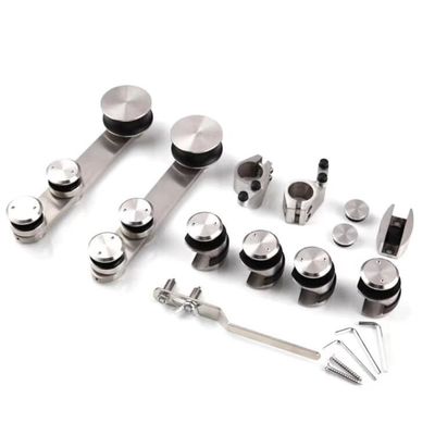 Roosterloze glazen doucheruimte Rolling Barn Schuifdeur Track Hardware Kit met Acryl Tray