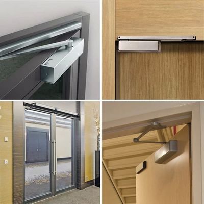 Zilveren hydraulische schuifdeur sluiter voor moderne branddeur in moderne design stijl