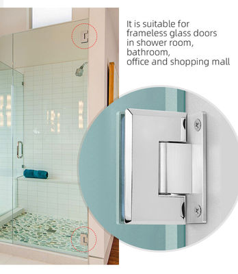 Lange levensduur 90 graden Frameless Brass Pivot Glass Screen Door Shower Hinges voor douche hutten
