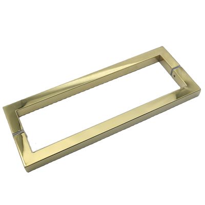 Moderne roestvrij staal douche deur handvat met vierkant goud kleur glas deur trek handvat