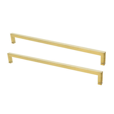 Moderne roestvrij staal douche deur handvat met vierkant goud kleur glas deur trek handvat