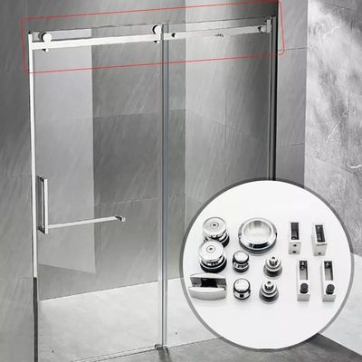 SS304 Vierkante 30*10mm Bar Douche Schuifdeur Tube Fitting met zilveren uiterlijk stijl