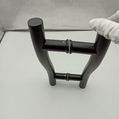 Door venster handgrepen 8 inch zwart glas deur handgreep in Chrome afwerking 304 roestvrij staal