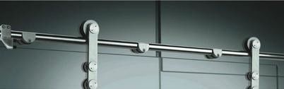 Moderne ontwerp ronde dien glijdende schuur deur hardware kit voor dubbel hangend spoor systeem