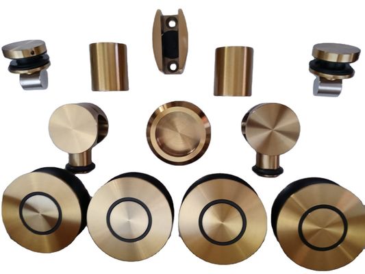 Hoge hardheid en duurzaamheid Schuifdeur accessoire voor een enkele glazen deur in Pools goud