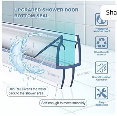 Lange liftfunctie PVC-plastiek douche deur bodem afdichting streep voor moderne badkamers