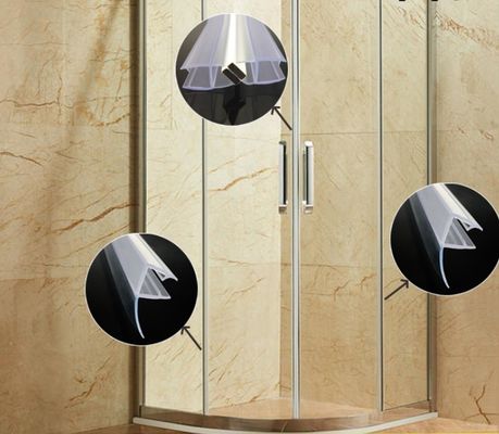 Doorzichtige PVC waterdichte afdichtingsstrips voor schuifbare badkamer glazen deur 6-12 mm breedte