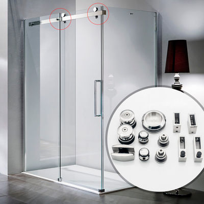 Glijdende glazen deur hardware voor douche kamer Duurzaam zwaar werkend roestvrij staal ontwerp