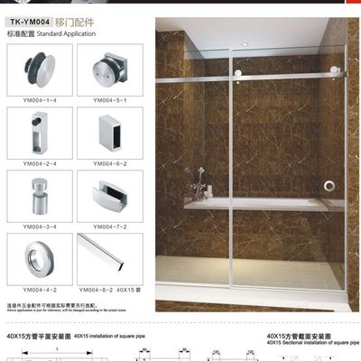 Hotel Badkamer Essentiële Moderne SS304 Spiegeldraaide douche deur voor renovatie