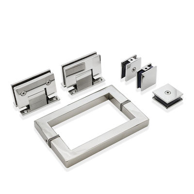Open stijl scharnier glazen deur vierkant handvat kit voor hele set roestvrij staal douche