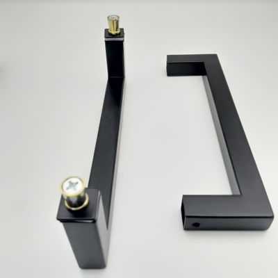 Hotel 8 inch Zwart Mat D type roestvrij staal 304 glazen deurgreep voor douche kamer