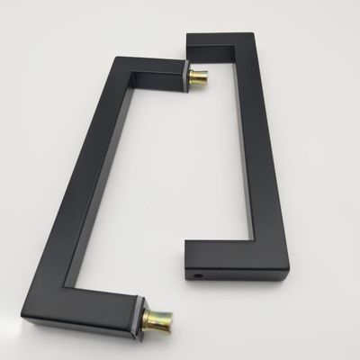 Hotel 8 inch Zwart Mat D type roestvrij staal 304 glazen deurgreep voor douche kamer