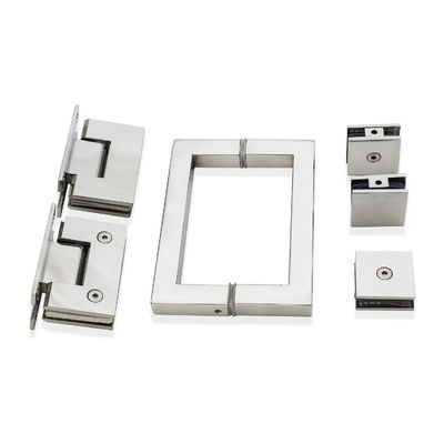 Open stijl scharnier glazen deur vierkant handvat kit voor hele set roestvrij staal douche