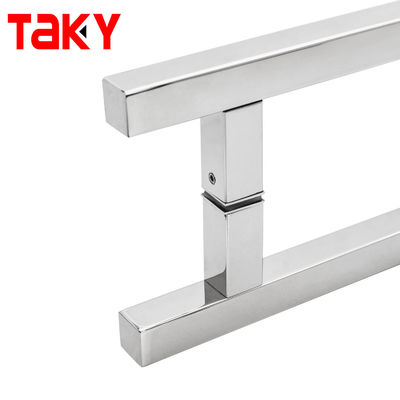 Villa Vierkante glazen deur handgreep roestvrij staal 304 Chrome handgreep voor gehard glas deur