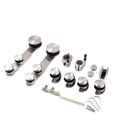Hoge hardheid en duurzaam zilver/zwart glas badkamer schuifdeur kit voor 6-12mm glas