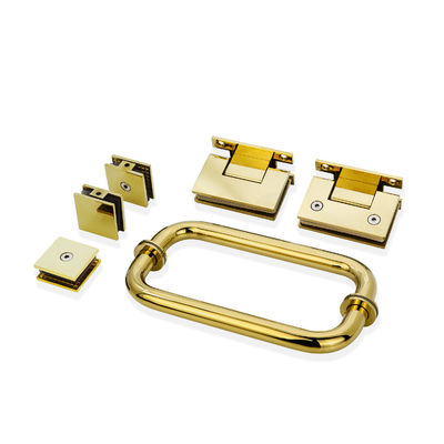 Brushed Nickel Finish Roestvrij staal douche scharnier en glazen klem kit voor glazen deur
