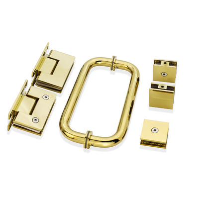 Brushed Nickel Finish Roestvrij staal douche scharnier en glazen klem kit voor glazen deur