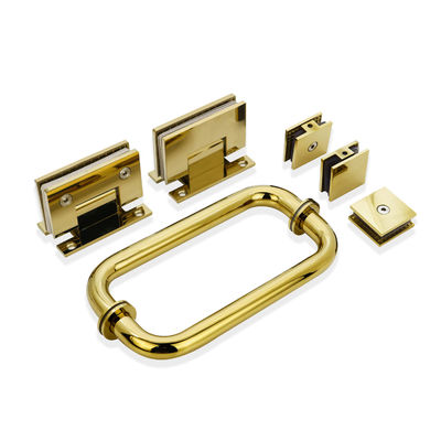 Brushed Nickel Finish Roestvrij staal douche scharnier en glazen klem kit voor glazen deur