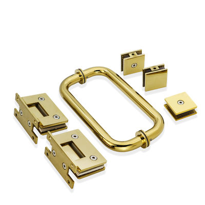 Brushed Nickel Finish Roestvrij staal douche scharnier en glazen klem kit voor glazen deur