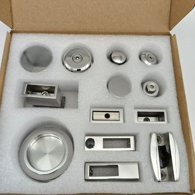 Slank en stijlvol glazen deur hardware kit voor moderne badkamer glijdend systeem