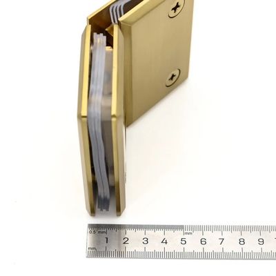Beveiligde deur sluiting 8-12mm Glas geborsteld goud douche Frameless Glass Door Pivot Scharnier