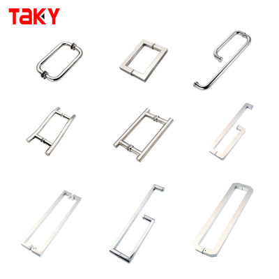 6-14mm Glasdikte Stalen Vierkante L-vorm Grote Twin Glass Door Flush Pull Shower Door Handles
