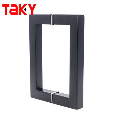 Matt Zwarte Vlek Back To Back Schuif douche Glas deur Vierkant trekhandgreep 6 8 inch