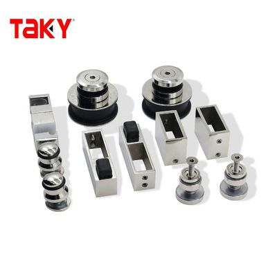 Remsloze roeren van roestvrij staal hangend wiel spoor spoor schuifbaar schuur glas deur hardware kits
