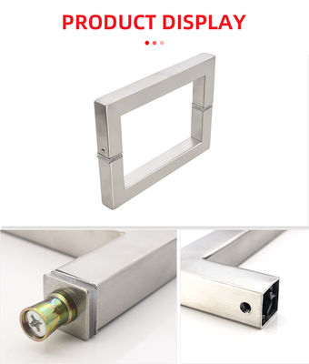 Gepolijste chroom afwerking roestvrij staal vierkant pivot glas deur handvat met en monster