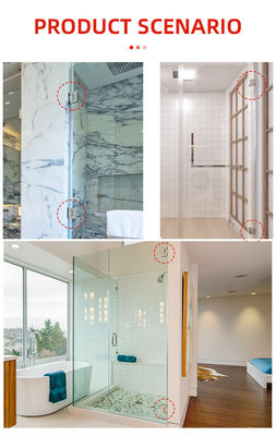 Vierkant bevel roestvrij staal glas naar de muur douche deur scharnier voor 800-1000MM deur breedte