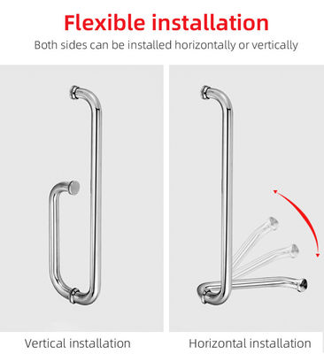 Aanpassing Aluminium douche scherm glazen deur handvat met 0,5 mm dikte en BN afwerking