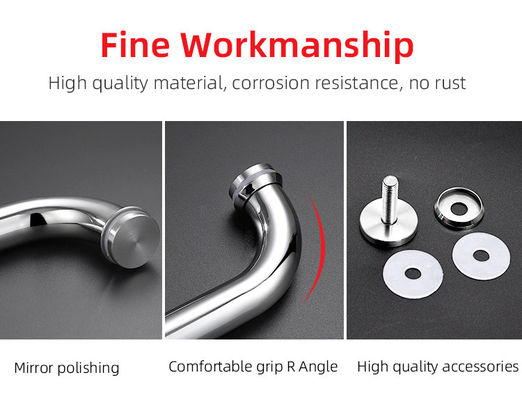 Aanpassing Aluminium douche scherm glazen deur handvat met 0,5 mm dikte en BN afwerking