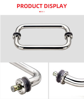 Roestvrij staal 304 verzilverd ronde buis schuifdeurgreep voor glazen deuren