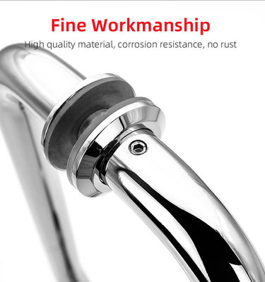 Roestvrij staal 304 verzilverd ronde buis schuifdeurgreep voor glazen deuren