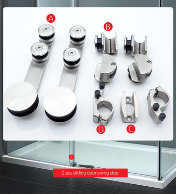 Glijdende douche kamer glazen deur accessoires systeem hardware set in zilver/zwart/goud
