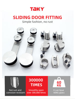 Hoge hardheid en duurzaam zilver/zwart glas badkamer schuifdeur kit voor 6-12mm glas