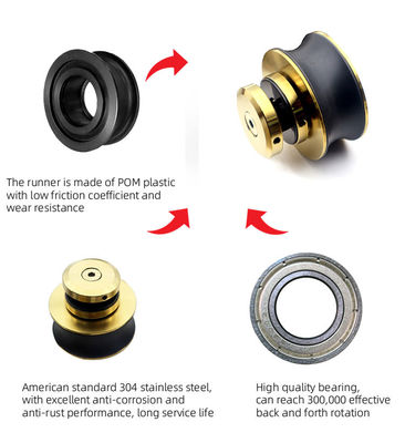 Vierkant helder gehard glas zonder raam schuifbaar schuur deur paneel kit voor 6-12mm glas
