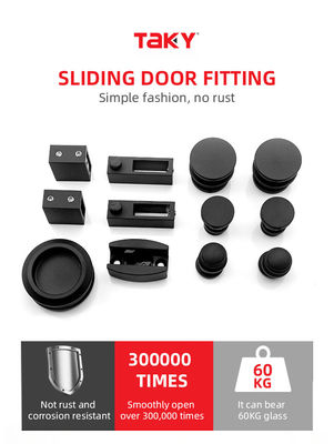 Frameless glazen schuifdeuren hardware kit met zachte dicht rechte stijl schuifdeur