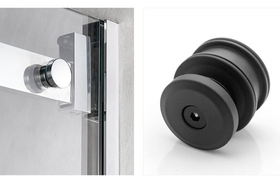 Schuifglas douche deur systeem met zilveren schuur deur hardware geavanceerd ontwerp