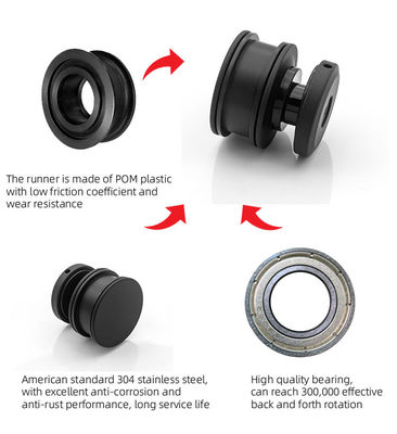 48 mm wiel gouden douche roller zware deur schuifglas hardware systeem kits Amerikaanse stijl