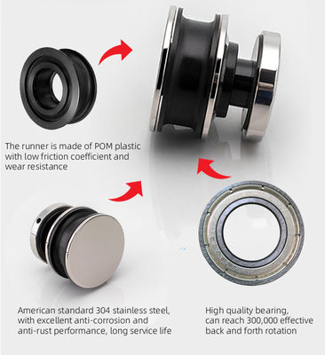 Hoog resistent tegen corrosie Schuurdeur en Hardware Kit met 8-12 dikke veilig glas