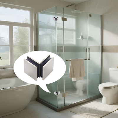 304 RVS 90 graden hoekloze glazen hoekklem