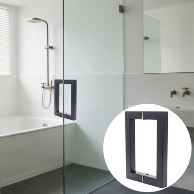 Fabriek 304 roestvrij staal mat zwart kleur vierkant buis glas deur handvat