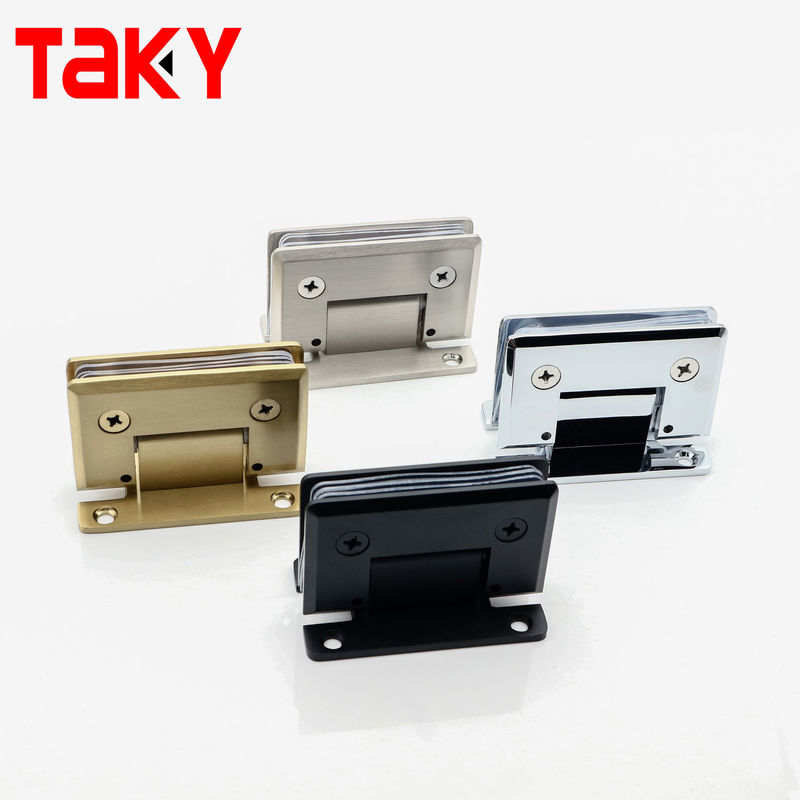 Matt Zwart Afwerking Verstelbaar Frameless Tempered Glass Door Gate Clamp Douche Ruimte Scharnieren