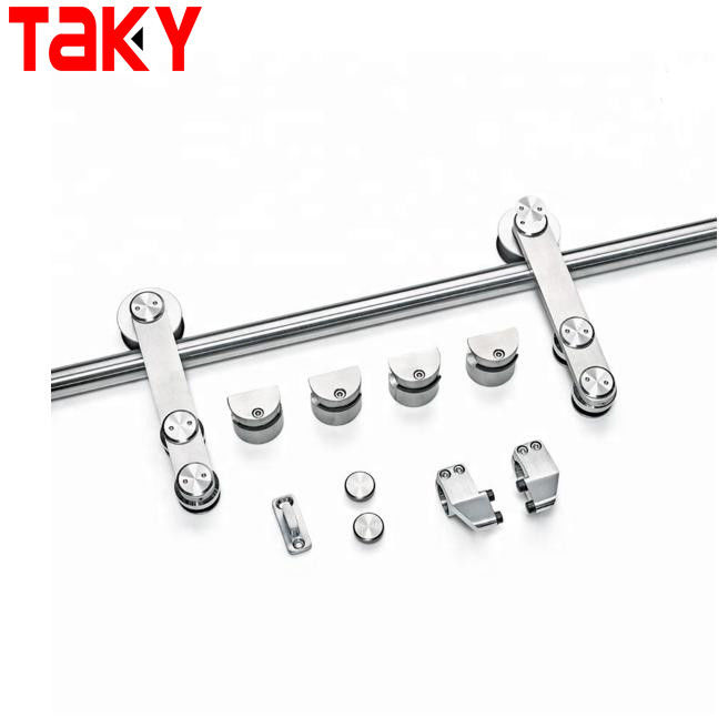 Roosterloze glazen doucheruimte Rolling Barn Schuifdeur Track Hardware Kit met Acryl Tray