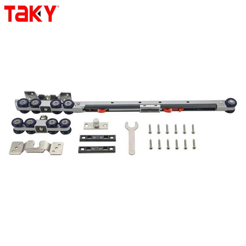 IJzeren Nylon Meubels Kledingkast Deur Hangend Track Dubbel Single Soft sluiting 8 Wiel Schuifdeur katrol Damper Rollers