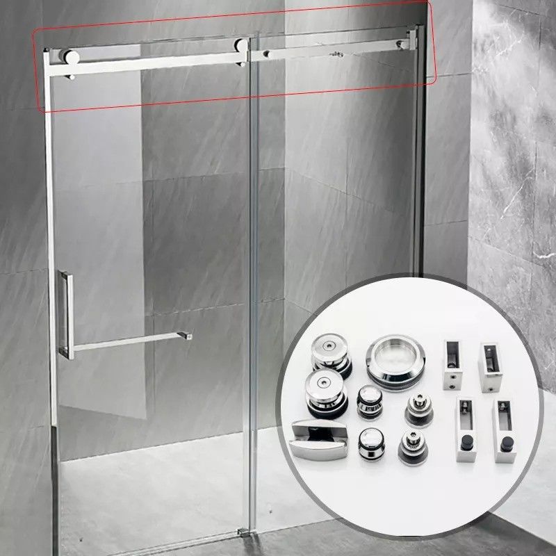 SS304 Vierkante 30*10mm Bar Douche Schuifdeur Tube Fitting met zilveren uiterlijk stijl