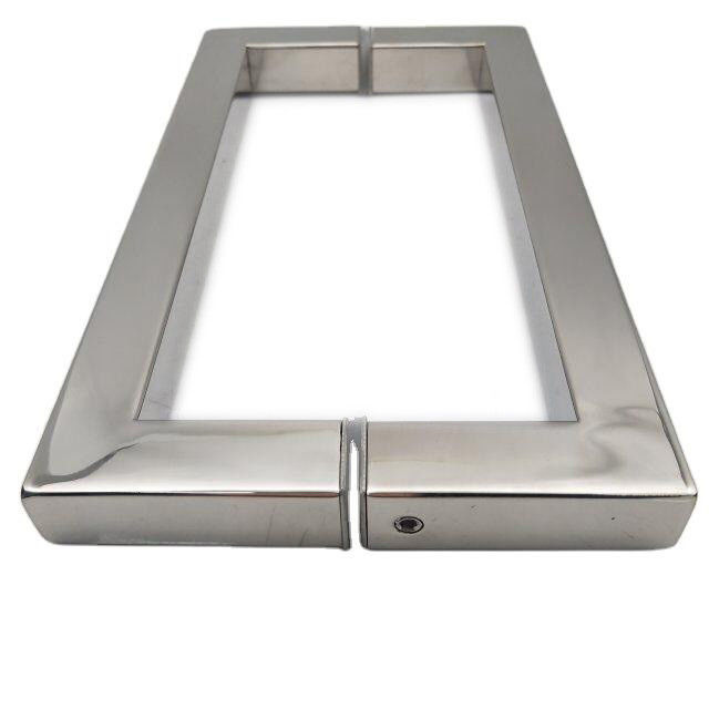 Gepolijste chroom afwerking roestvrij staal vierkant pivot glas deur handvat met en monster