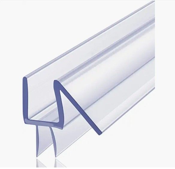 Doorzichtige PVC douche afdichting strip voor 3/8-inch frameless glas douche deur 2000mm lengte