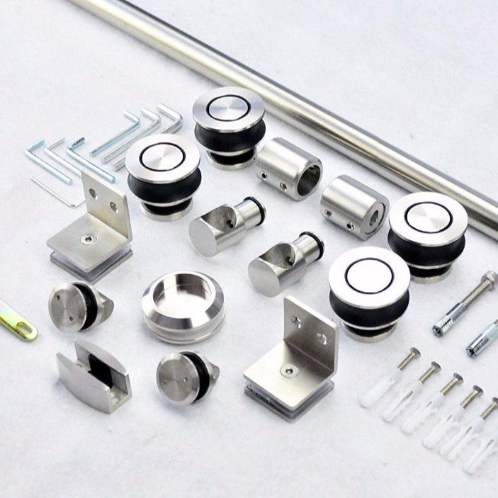8-12 mm raamloze glazen deur glijdende spiegel schuur deur kit voor hotel badkamer en kast